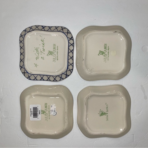 Groovy ✨ vintage set of 4 Julia Junkin cocktail 🍸 wine 🍷 5” plates gift - Picture 2 of 5